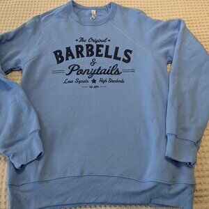 Barbells And Ponytails "Logo" Crewneck Sweatshirt Sz M NEW